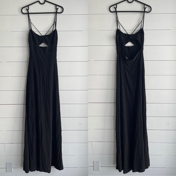 NWT L'AGENCE Elsa Maxi Dress in Washed Black - Picture 2 of 8